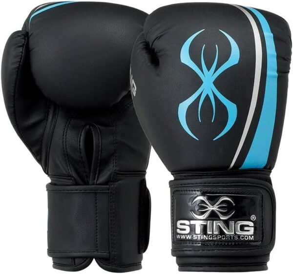 STING Women's Aurora Boxing Gloves – Black/Aqua, 14 oz