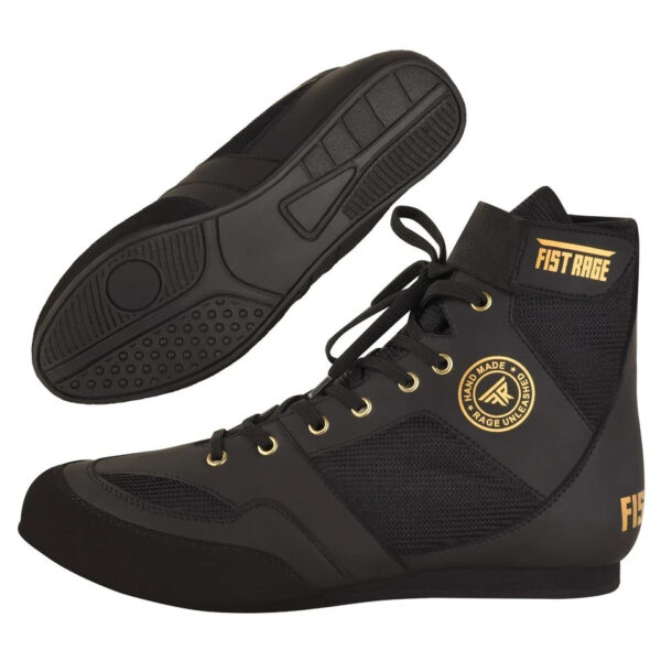 Pro Boxing Shoes by fistarge  Black Synthetic Lace Up Athletic Boxing Shoes