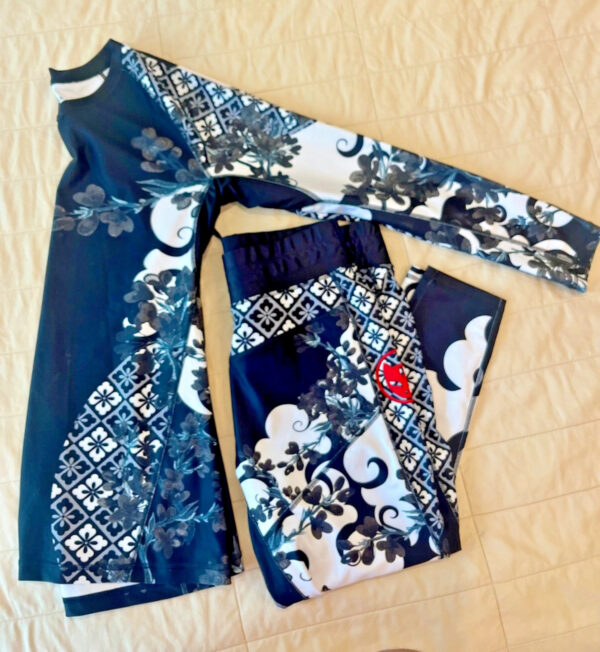 Gaïdama Women’s Rashguard & Leggings Set Sz L | BJJ MMA No-Gi Black White