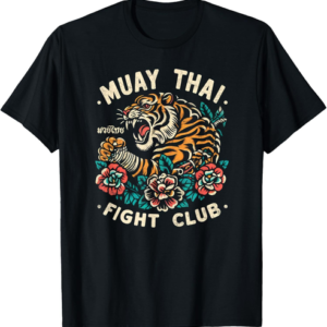 NEW LIMITED Muay Thai Fighting Tiger MMA Kickboxing Traditional Tattoo Tee Shirt