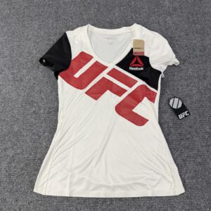 UFC Shirt Womens Small White Reebok X Athlete Jersey Combat MMA T-Shirt