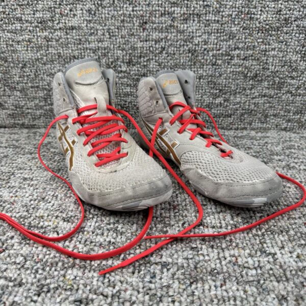 Asics Matflex Wrestling Shoes Womens 9 White Gold Lace Up