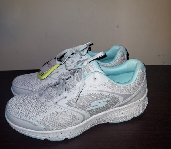 Skechers Womens Running  Sneakers 9M Lace Up Go Run Mesh Athletic Gray Blue