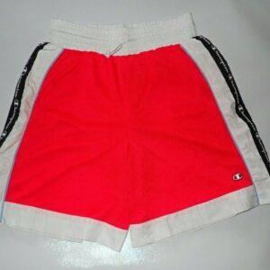 Champion Boxing Shorts Women L Red Side Zip Spellout Athletic Workout