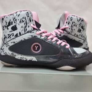 Yes ! Athletics Wrestling Shoes Womens Girls Grey Pink Defiant 1 MMA Boxing