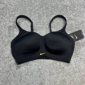 Nike Pro Hero High Support Sports Bra Women 32E Black Wireless Yoga Training New