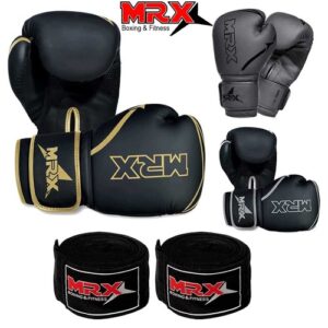 MRX Boxing Gloves with Hand Wraps Set Gym Training Gloves Kickboxing Muay Thai