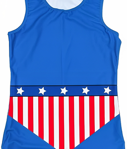 Adult Wrestling Singlet USA Flag Design Cosplay Patriotic Athletic Costume