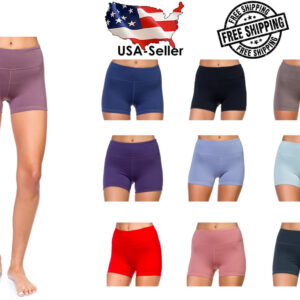 Women's Active Fitness Yoga Booty Shorts Polyester Spandex Ships from USA