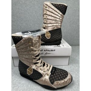 Society Nine EOS High Top Boxing Shoes Womens 8.5 Black Champagne NEW