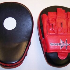 New! Curved Focus Mitts - Leather - Red Black - Boxing Thai Kickboxing MMA UFC