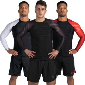Sanabul Essential Long Sleeve Compression Training Rash Guard for MMA BJJ Wrestling Grappling and No Gi Jiu Jitsu rashguard