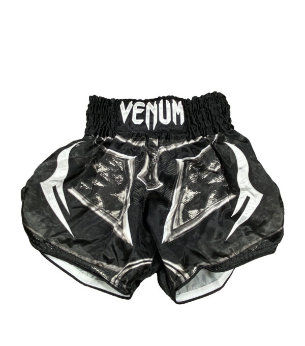 Venum Gladiator 3.0 Muay Thai Shorts Unisex Small Black Elastic Waist Kickboxing