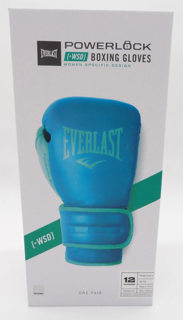 Everlast Powerlock2 +WSD Boxing Sparring Gloves - Women - 12oz - Teal Blue - NEW