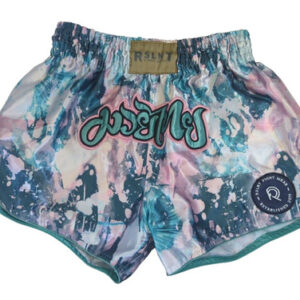 TUFF Shorts Womens Small Blue Floral Crane Bird Muay Thai Gym Workout Activewear