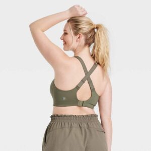 Women's High Support Convertible Strap Sports Bra - All in Motion - Moss Green 3