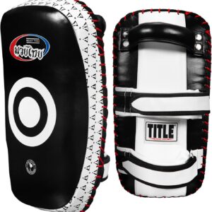 Title Muay Thai Leather Contoured Thai Pads (Pair): Muay Thai Pad, Thai Pad, MMA Pad, Punch Mitts, Kick Pad, Kick Boxing