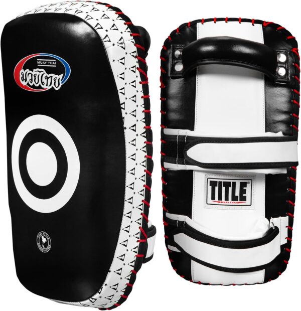 Title Muay Thai Leather Contoured Thai Pads (Pair): Muay Thai Pad, Thai Pad, MMA Pad, Punch Mitts, Kick Pad, Kick Boxing