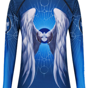 Raven Fightwear Women's Archangel Michael BJJ Rash Guard MMA Blue