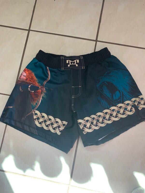 MyHouse Gear Women's Fight Shorts size Small, featuring Merida & Mor’du