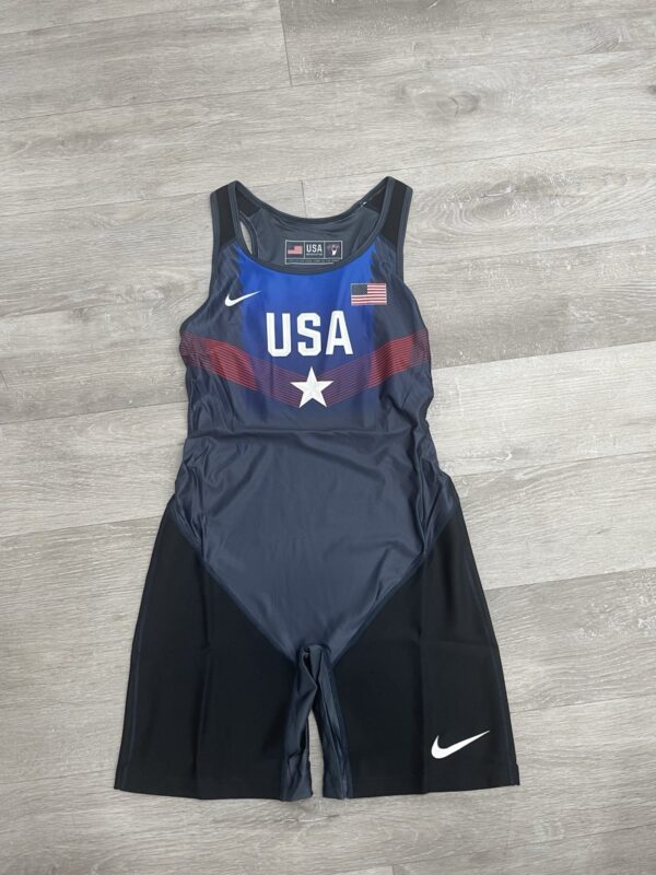 Nike Women’s Blue Team USA Weightlifting Wrestling Singlet Woman Size Large