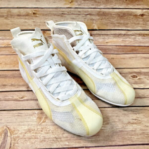 Puma Womens Eskiva EV White Gold High Top Lace Up Sneakers 7 Boxing Shoes