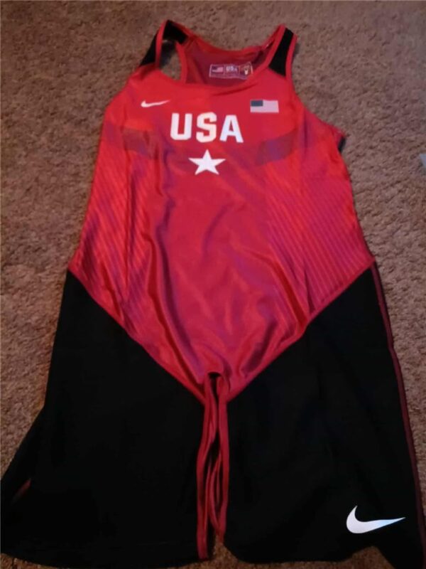 NEW WOMENS NIKE WRESTLING WEIGHTLIFTING SINGLET USA RED SIZE 2XL XL