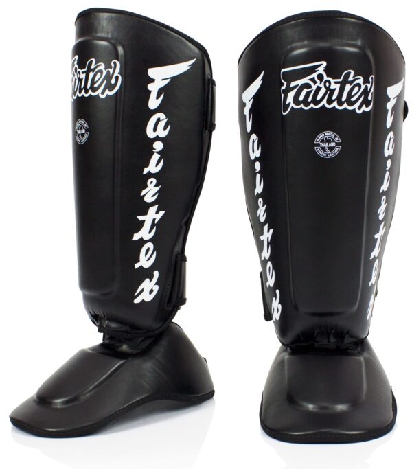 Fairtex Black Shin Guards For Kickboxing Mma Training High Impact Protection