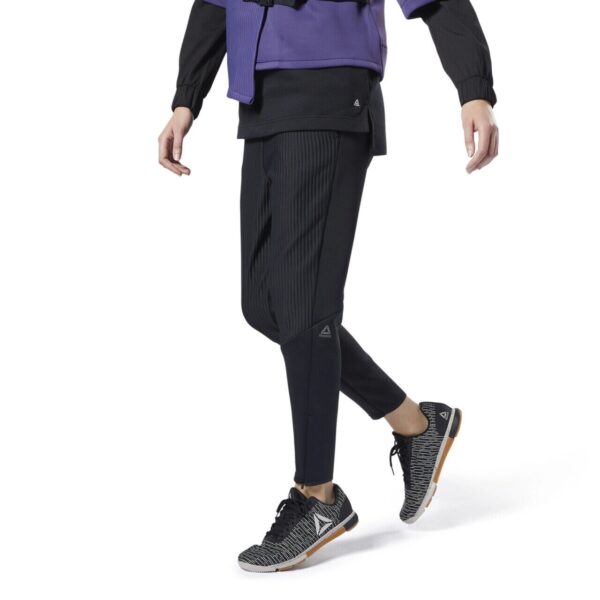 NWT - REEBOK Women's ''OS THERMOWARM DELTAPEAK' Black DY8153 TRAINING PANTS - S