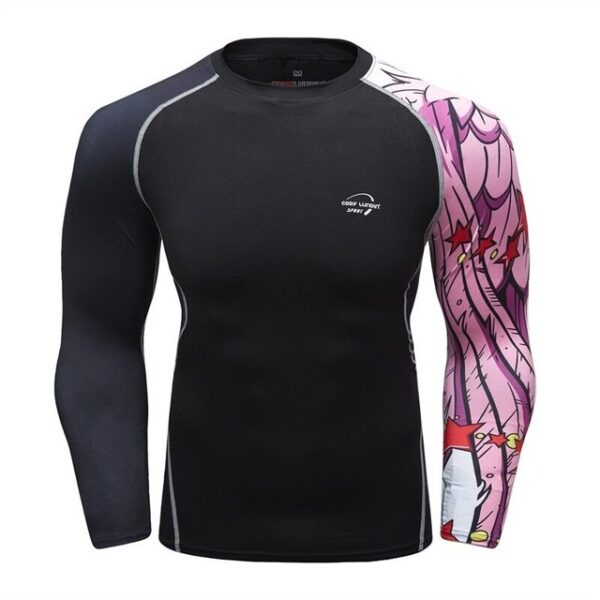 Long Sleeve Black Rashguard For Brazilian Jiu Jitsu BJJ MMA Rash Guard  No Gi