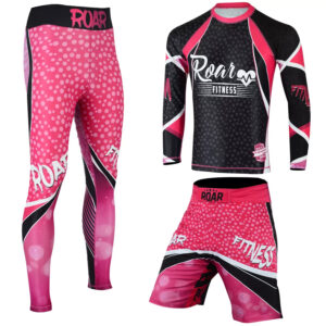 ROAR Pf Pink Ladies MMA  Grappling Fight Training Gym Bjj wear 3pcs set