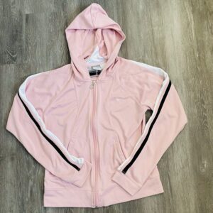 Nike Women's Pink Hooded Full Zip Track Jacket S Lightweight Pockets