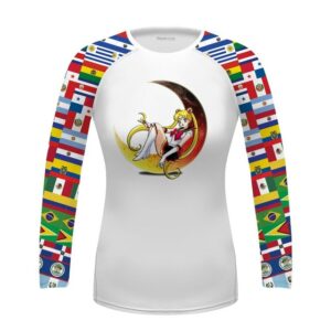 Women'S Brazilian Jiu Jitsu Rashguard Magical Girl Flags Anime Style BJJ MMA