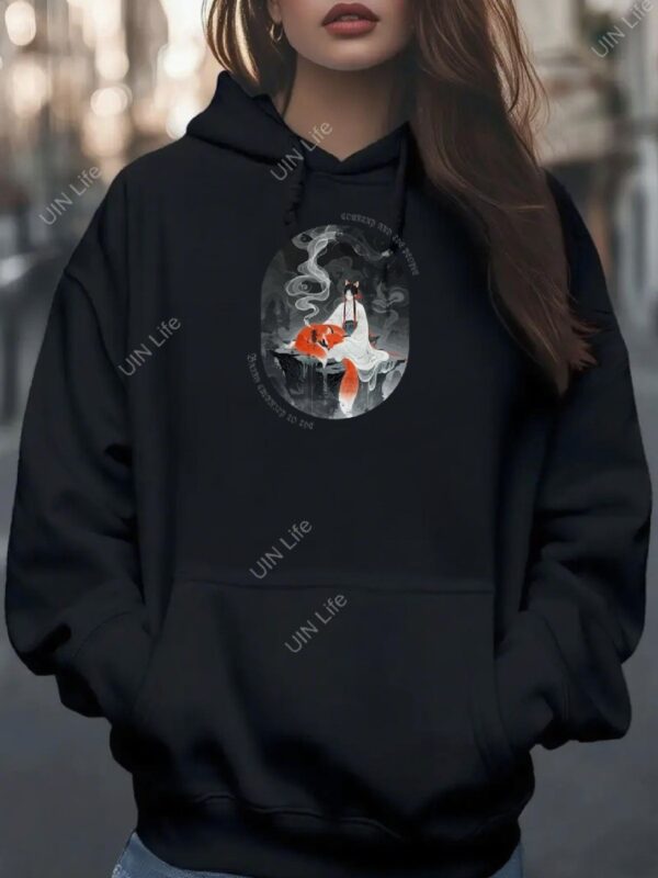 HOT-Martial Arts Hoodie Japanese Text Women's
