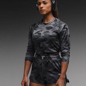 Takedown Women’s Stretch Sportswear Urban Camo Fighter 3” Gym Shorts Size Large