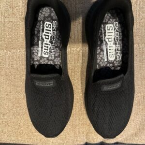 Skechers Shoes Go Walk Black Mesh Slip On Air Cooled Goga Mat Ivy Women's 8