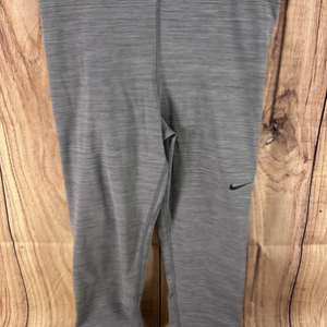Nike Pro Women Compression Pants MED Gray w/ Black Accents Yoga Running Jogging