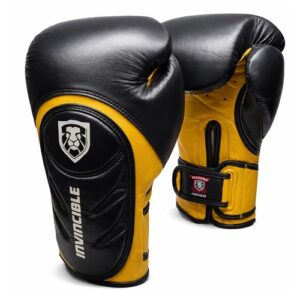 Invincible Fight Gear Professional Hook and Loop Leather Training Boxing Gloves