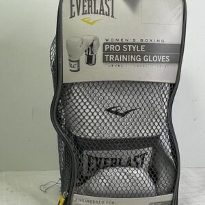 Everlast White Pro Style Training Gloves Boxing Sports Gym Sparring 12oz 2 Wraps