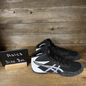 Womens Asics Matflex 6 Black Wrestling Mid Athletic Shoes Sneakers Size 8 M GUC