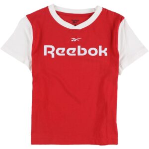 Reebok Womens Training Essentials Linear Logo Graphic T-Shirt, Red, Small