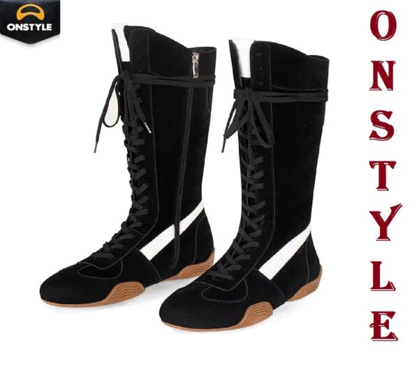 ONSTYLE High Quality Women Knee High Sports Boots with Secure Lace and Zipper .