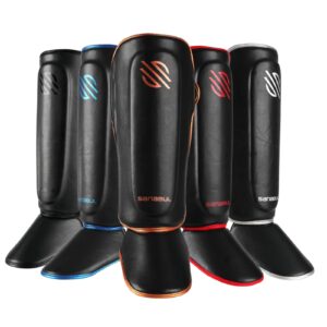 Sanabul Essential Kickboxing Shin Guards with Hook & Loop Straps Shin Pads for M