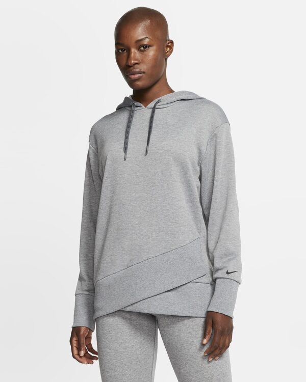NEW Nike Dri-FIT Get Fit Women's Fleece Training Hoodie- Carbon Heather Gray - L
