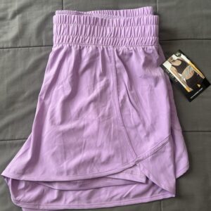 Avia Women's Running Shorts Pink Size XL with Liner Zipper Pockets Elastic Waist