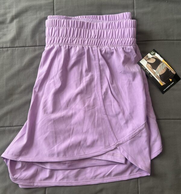 Avia Women's Running Shorts Pink Size XL with Liner Zipper Pockets Elastic Waist