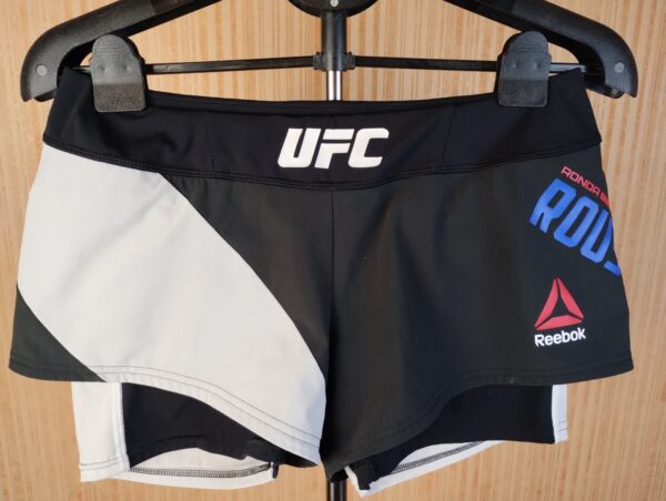 Reebok MMA UFC Octagon Ronda Rousey Fight Black White Women’s Shorts Size 28”