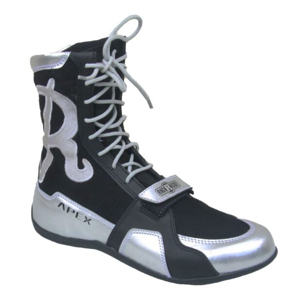 New Ringside Apex Elite Boxing Shoes -Womens Size 5, Black/Silver