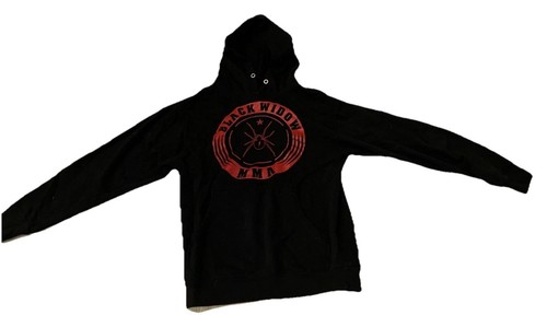 Black Widow MMA Small Pullover Black & Red Long Sleeve Hoodie