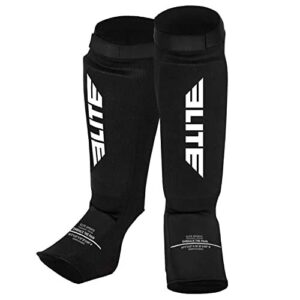 Muay Thai MMA Kickboxing shin Guards Instep Guard Sparring Protective Leg shi...